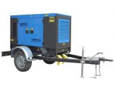 ТСС ЭД-80-Т400-2РКМ11 в шумозащитном кожухе на прицепе с АВР